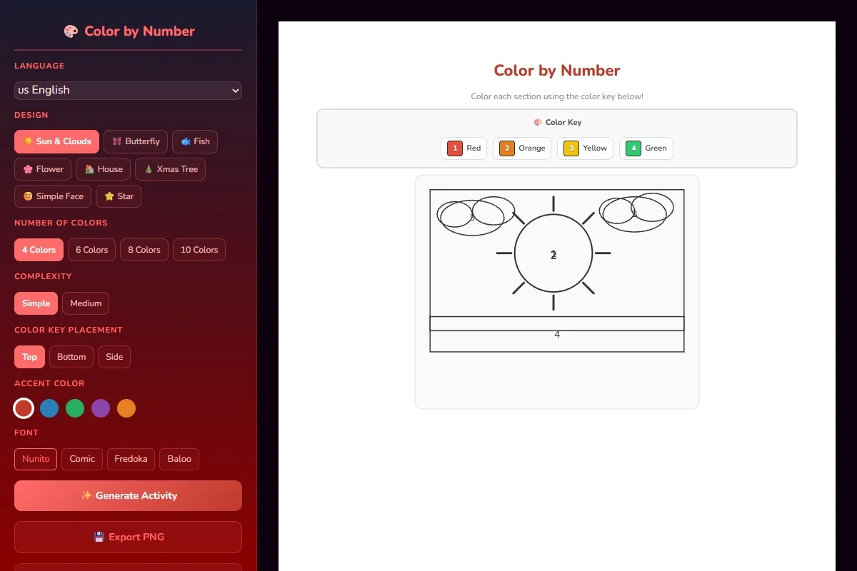 Color-by-Number Activity Generator — Digital Tool | PrintableKit
